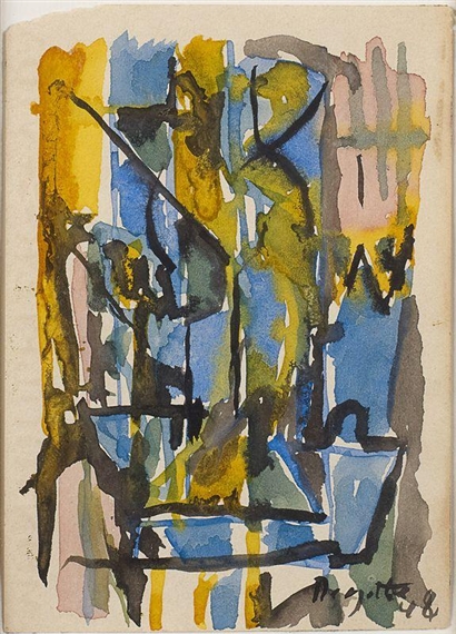 Pecheurs sur la riviere (1948) – Jean Degottex Tablo