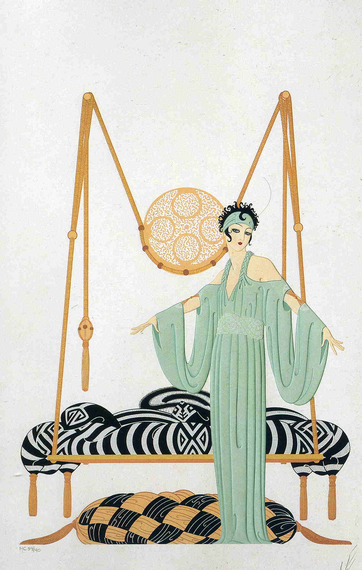 Pillow Swing - Erté Tablo kanvas tablo