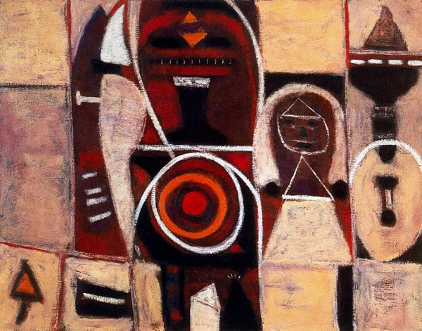 Pink and Indian Red (1946) – Adolph Gottlieb Tablo