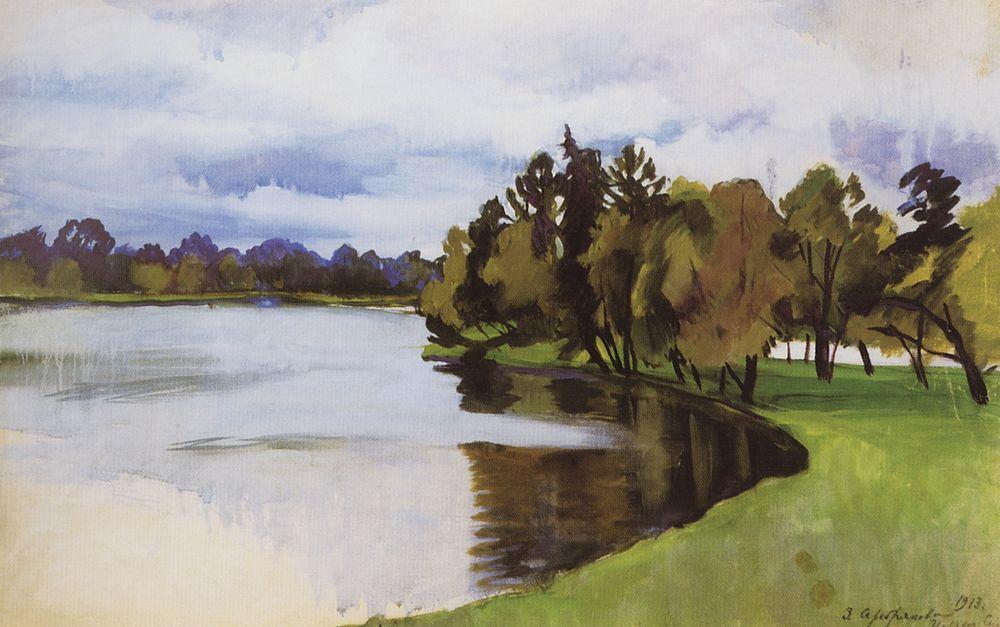 Pond in Tsarskoe Selo (1913) – Zinaida Serebriakova Tablo