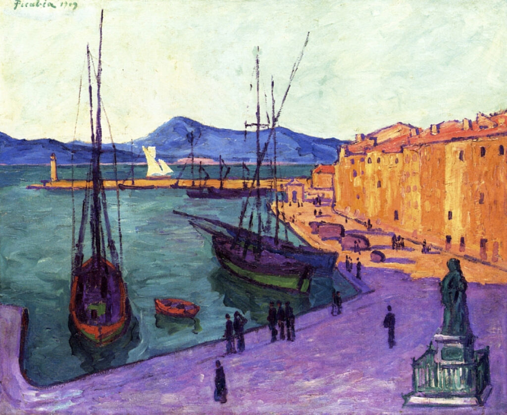 Port of Saint Tropez, Evening Effect (1909) - Francis Picabia Tablo