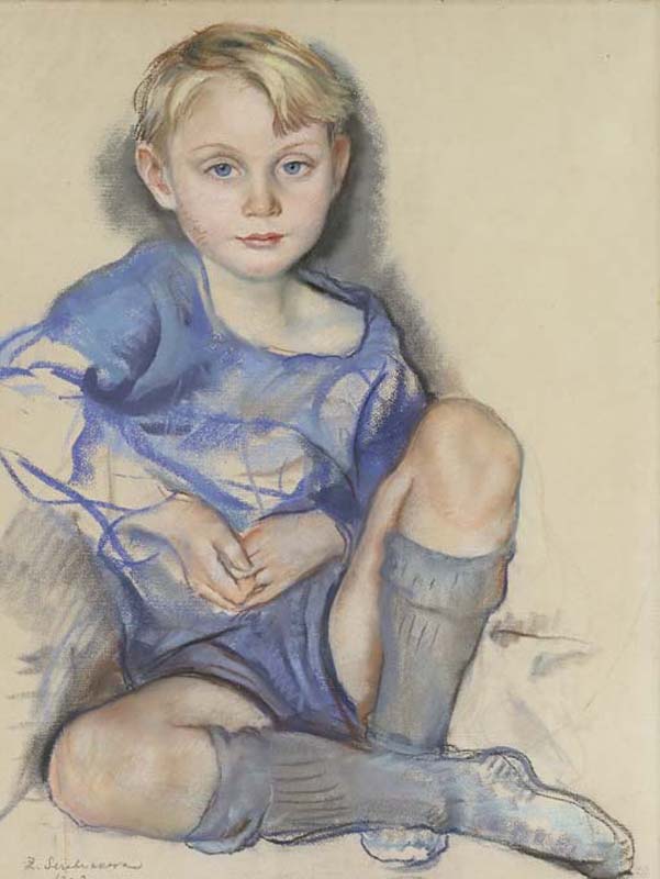 Portrait of Dick Hunter, son of Ekaterina Cavos Hunter – Zinaida Serebriakova Tablo