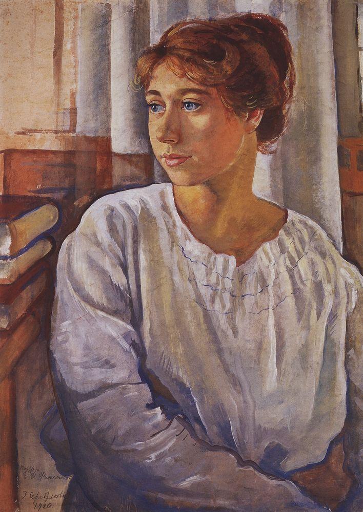 Portrait of E.I. Finogenova (1920) – Zinaida Serebriakova Tablo