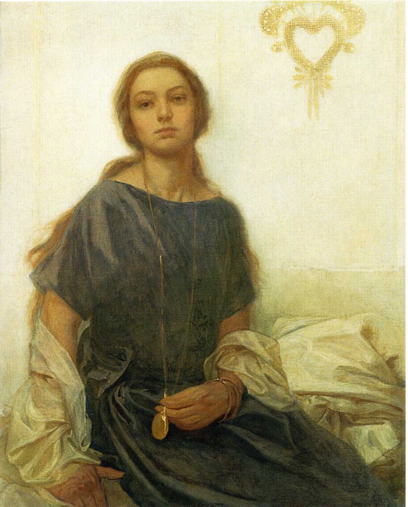 Portrait of Jaroslava (1930) - Alphonse Mucha Tablo