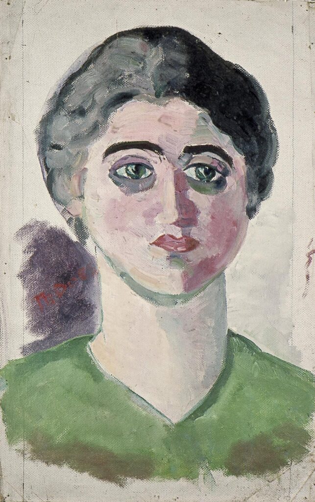 Portrait of Lena Milius (1915) - Theo van Doesburg Tablo