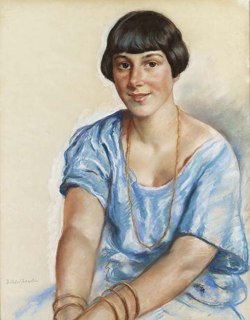 Portrait of Madame V. – Zinaida Serebriakova Tablo