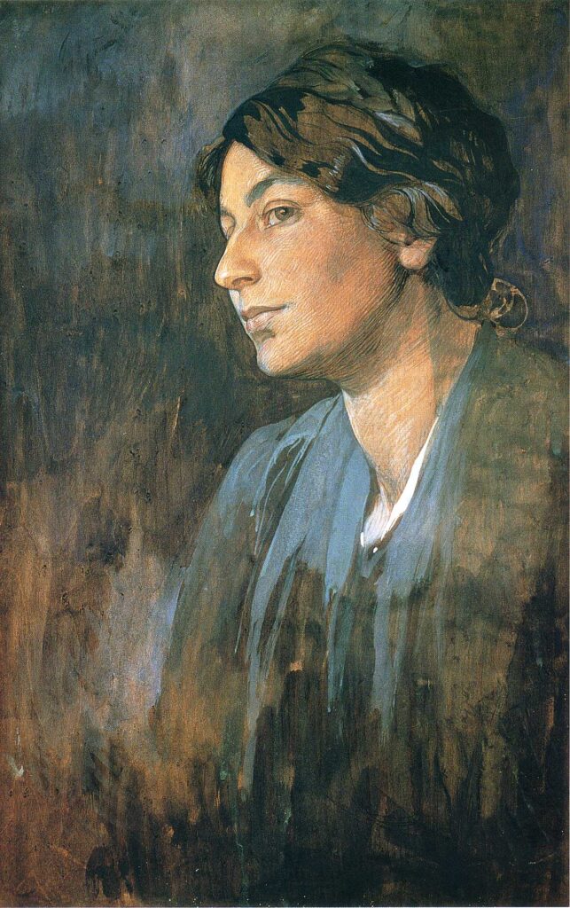 Portrait of Marushka, Artist s Wife (1905) - Alphonse Mucha Tablo