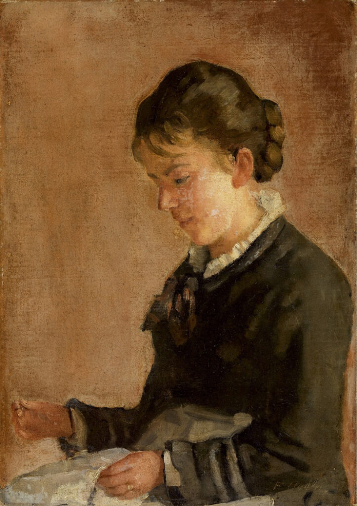 Portrait of Miss Lina Kyburz - Ferdinand Hodler Tablo