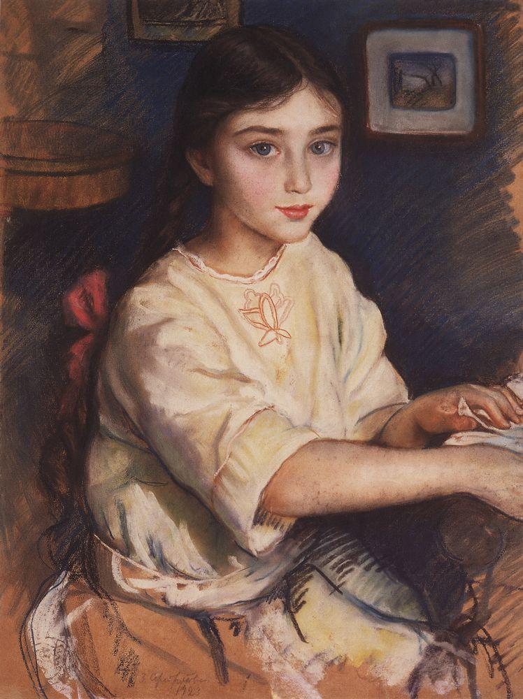 Portrait of O.I. Rybakova in childhood (1923) – Zinaida Serebriakova Tablo