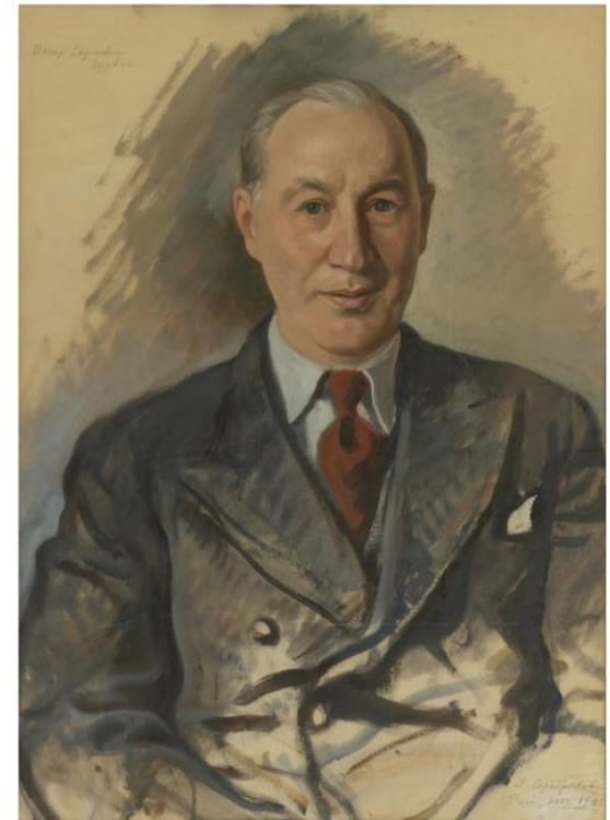 Portrait of a Jewish philanthropist Igor S. Hurwitz (1941) – Zinaida Serebriakova Tablo