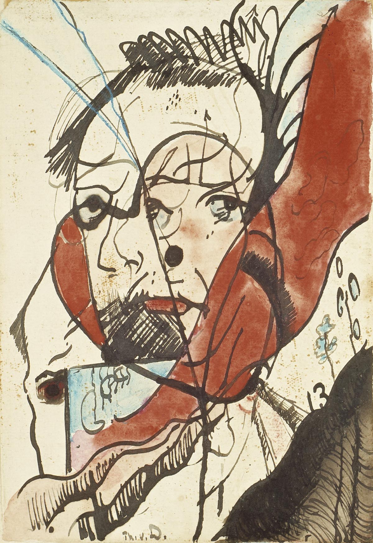 Portrait of a man (1915) - Theo van Doesburg Tablo kanvas tablo