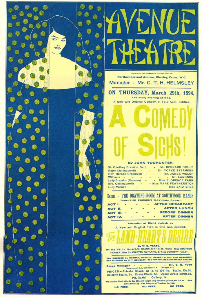 Poster advertising 'A Comedy of Sighs', a play by John Todhunter (1894) - Aubrey Beardsley Tablo