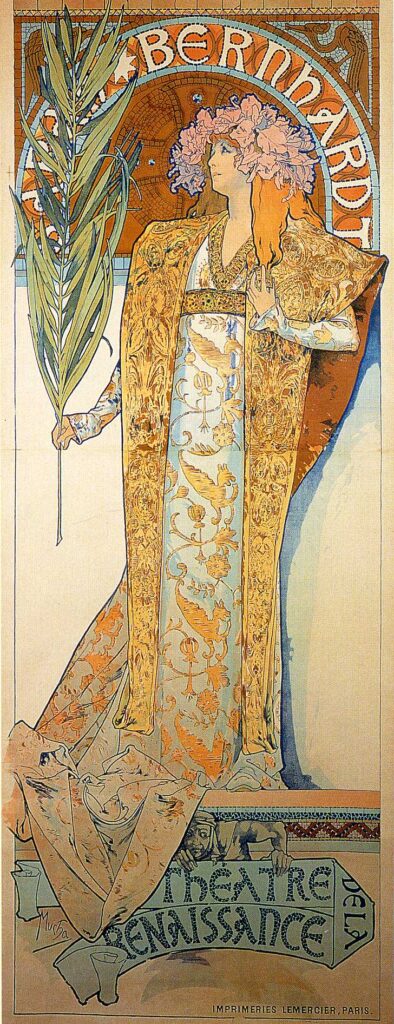 Poster for Victorien Sardou`s Gismonda starring Sarah Bernhardt at the Théâtre de la Renaissance in (1894) - Alphonse Mucha Tablo