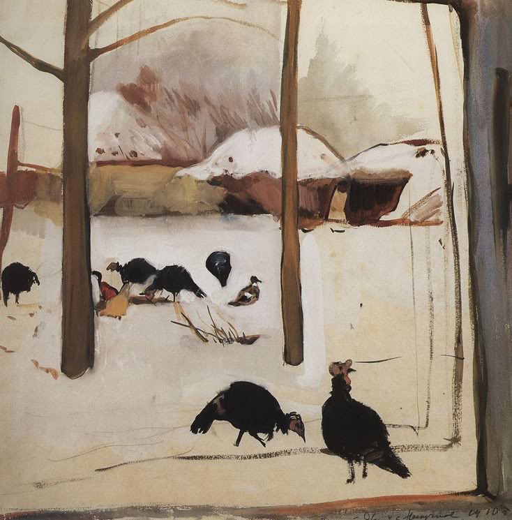 Poultry yard (1910) – Zinaida Serebriakova Tablo
