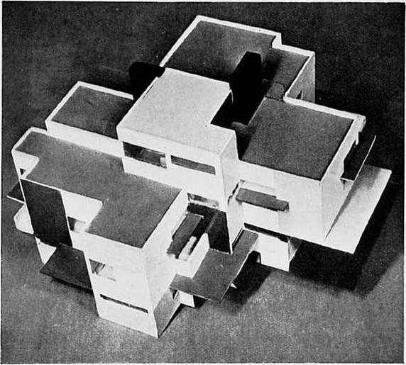 Private house, model, seen from the west (1923) – Theo van Doesburg Tablo