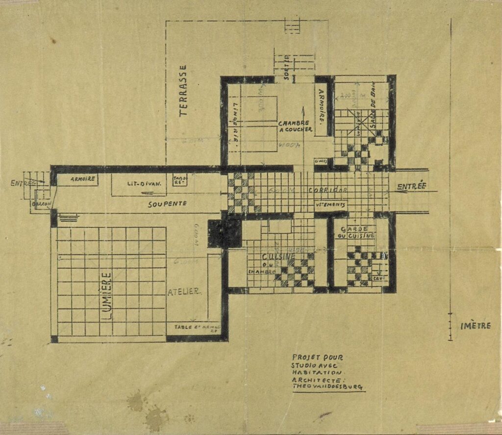 Project of house studio (1925) - Theo van Doesburg Tablo
