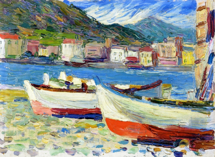 Rapallo boats (1905) – Wassily Kandinsky Tablo
