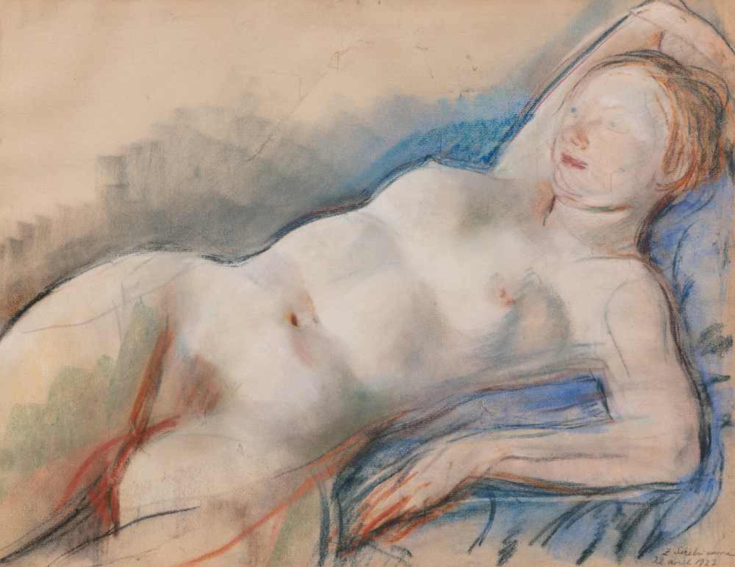 Reclining Nude (1927) - Zinaida Serebriakova Tablo kanvas tablo