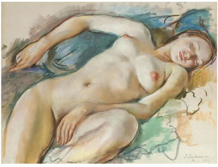 Reclining Nude (1929) – Zinaida Serebriakova Tablo