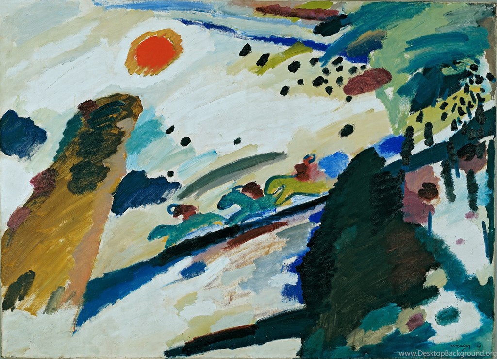 Romantic landscape (1911) – Wassily Kandinsky Tablo