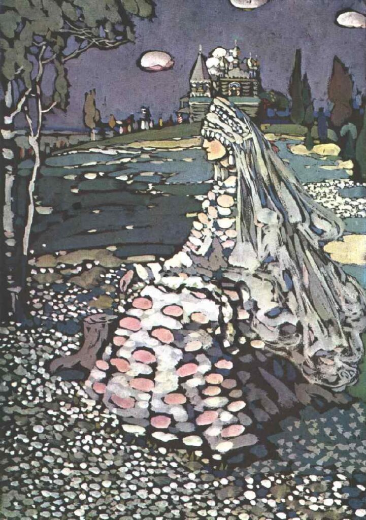 Russian beauty in a landscape (1905) - Wassily Kandinsky Tablo
