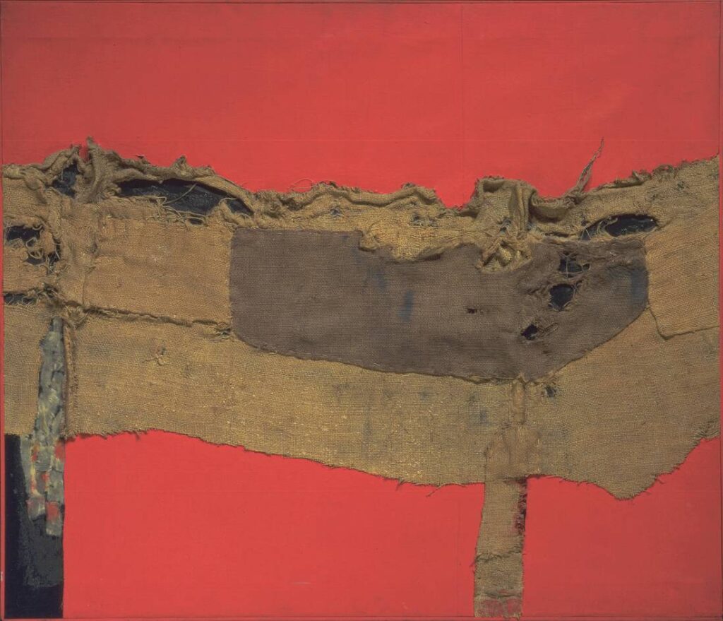 Sacking and Red (1954) - Alberto Burri Tablo