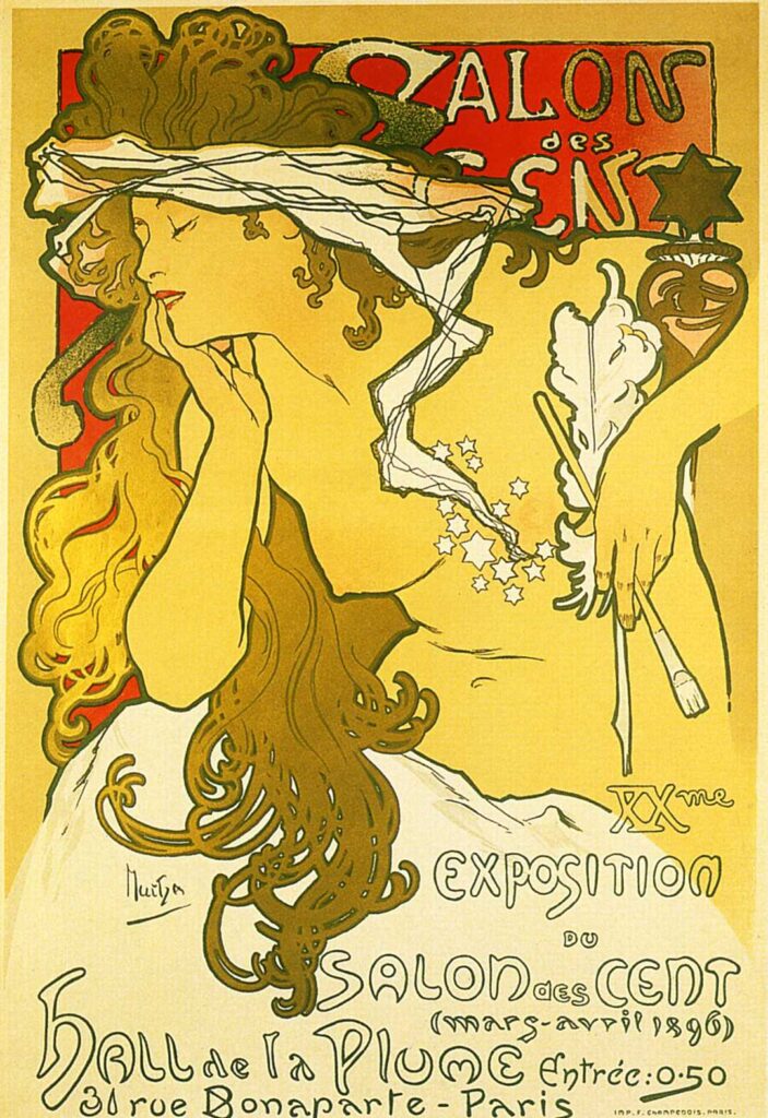Salon of the Hundred (1896) - Alphonse Mucha Tablo
