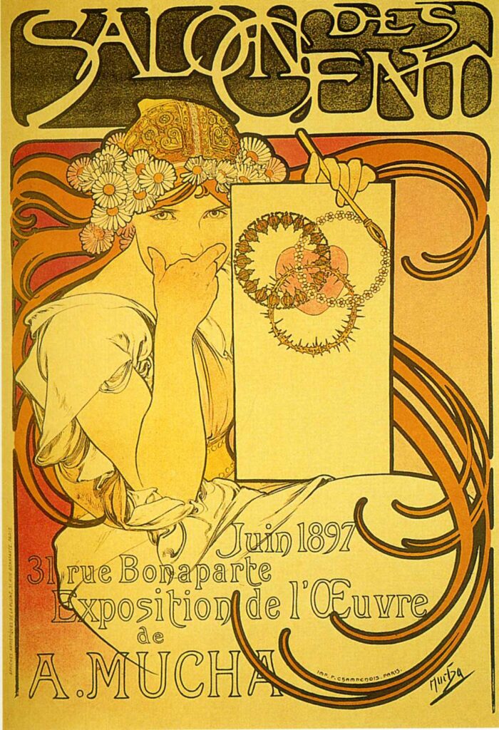 Salon of the Hundred (1897) – Alphonse Mucha Tablo