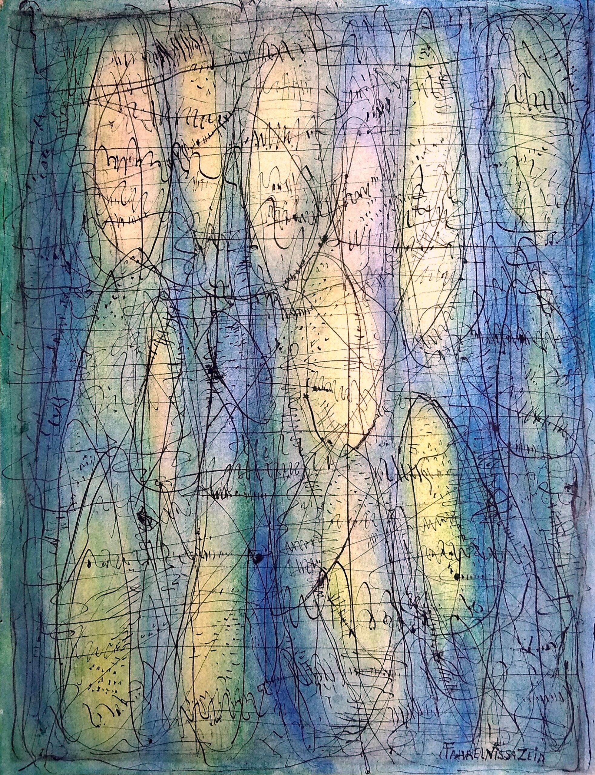 Sans Titre (1955) - Fahrelnissa Zeid Tablo kanvas tablo
