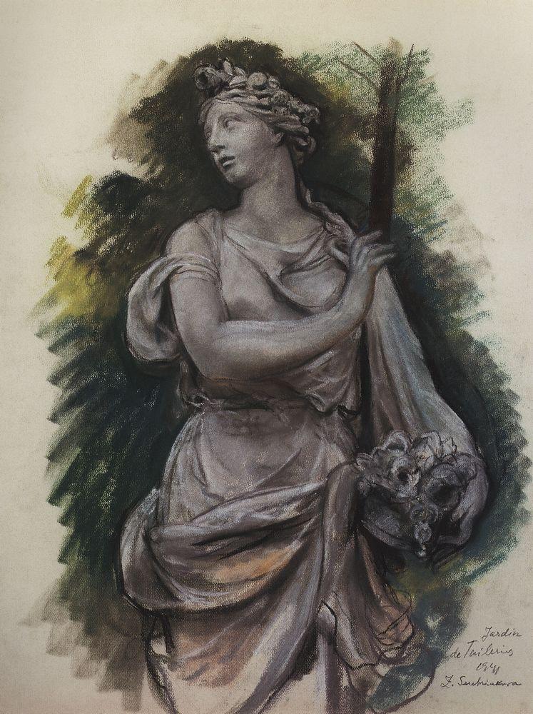 Sculpture in the Tuileries (1941) – Zinaida Serebriakova Tablo