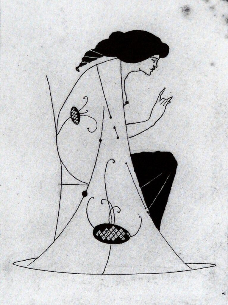 Seated Lady - Aubrey Beardsley Tablo
