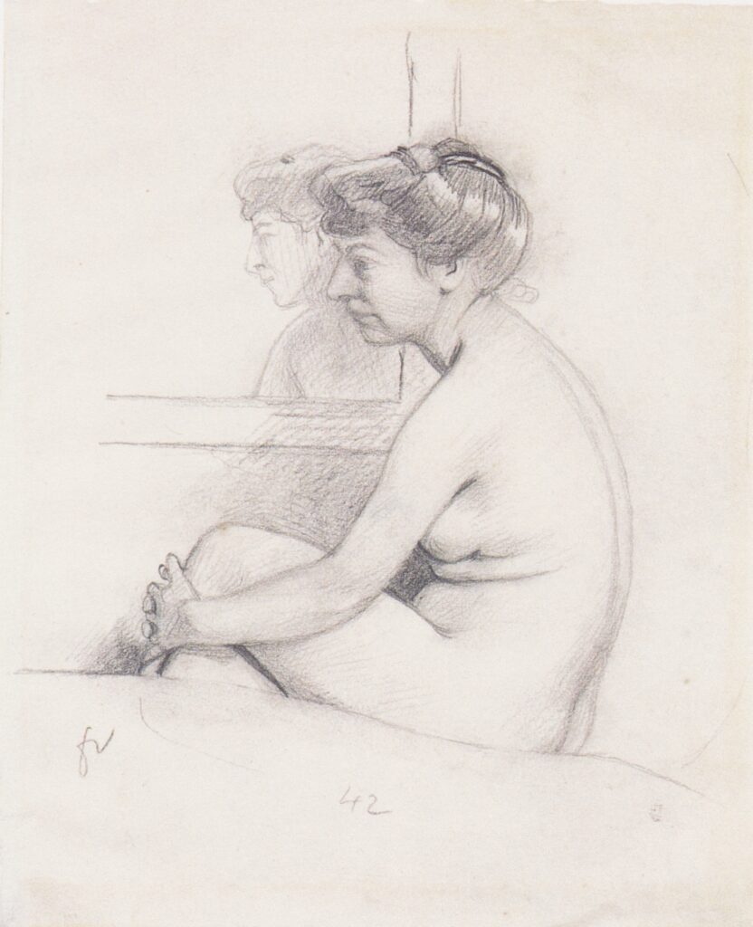 Seated Nude on a couch (1905) - Félix Vallotton Tablo