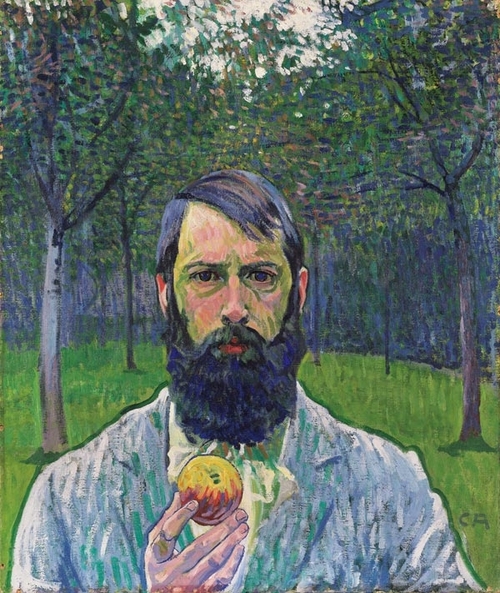 Self Portrait with Apple (1903) – Cuno Amiet Tablo