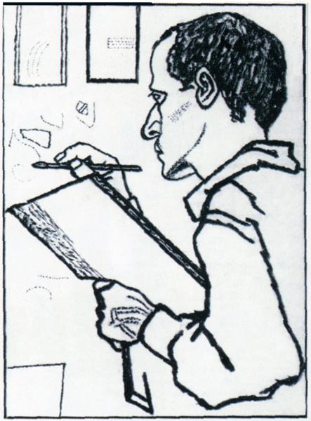 Self portrait (1925) – Pavel Filonov Tablo
