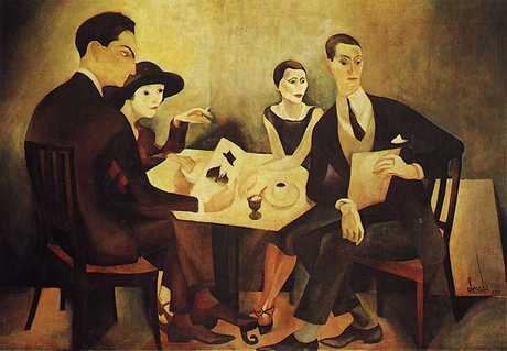 Self portrait in a group (1925) – José de Almada Negreiros Tablo