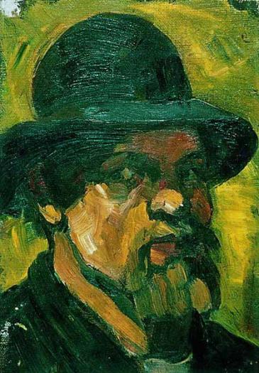 Self portrait with hat (1909) – Theo van Doesburg Tablo