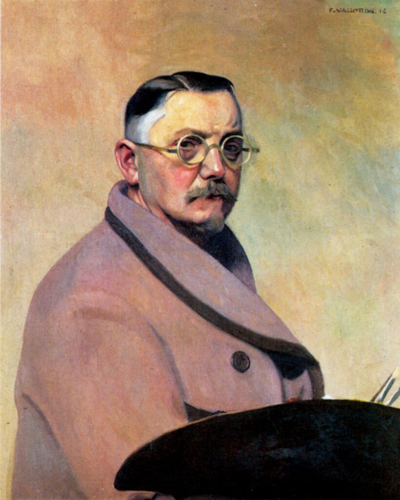 Self portrait with the dressing gown (1914) - Félix Vallotton Tablo