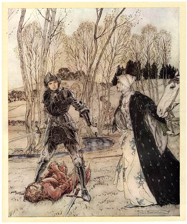 Sir Lancelot and Sir Balin – Arthur Rackham Tablo