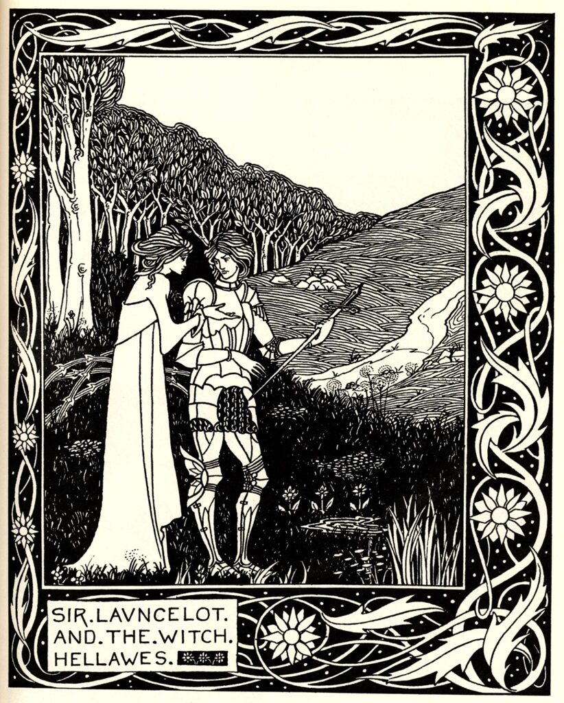Sir Launcelot and the Witch Hellawes (1894) - Aubrey Beardsley Tablo