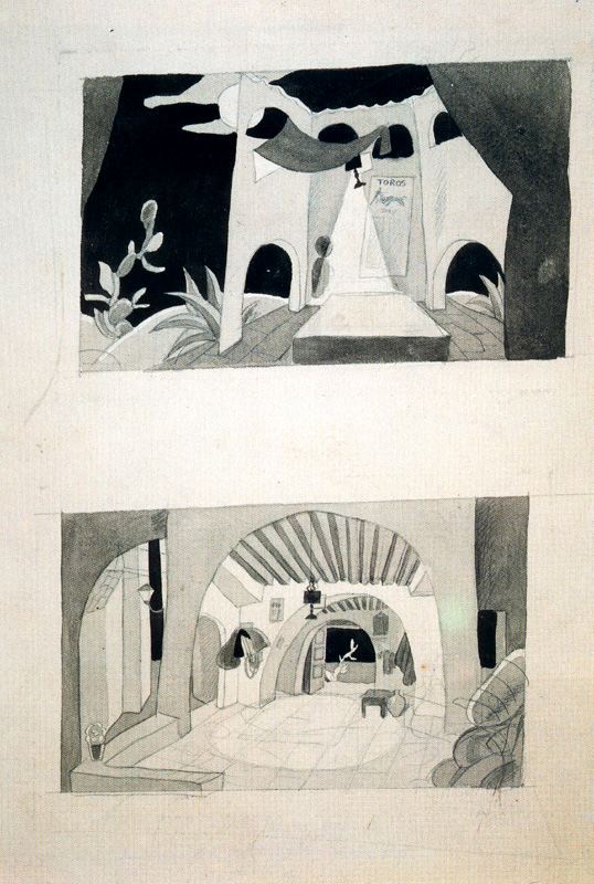 Sketch for decoration of Carmen, Antonia Merce, La Argentina (1927) – Carlos Sáenz de Tejada Tablo