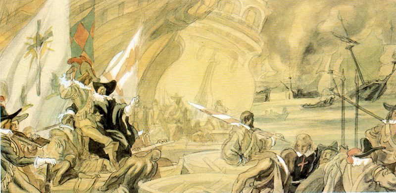 Sketch for one of the murals of the Army (1953) – Carlos Sáenz de Tejada Tablo