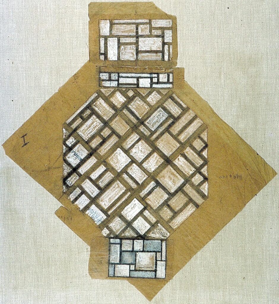 Sketch for the ceiling (1923) - Theo van Doesburg Tablo