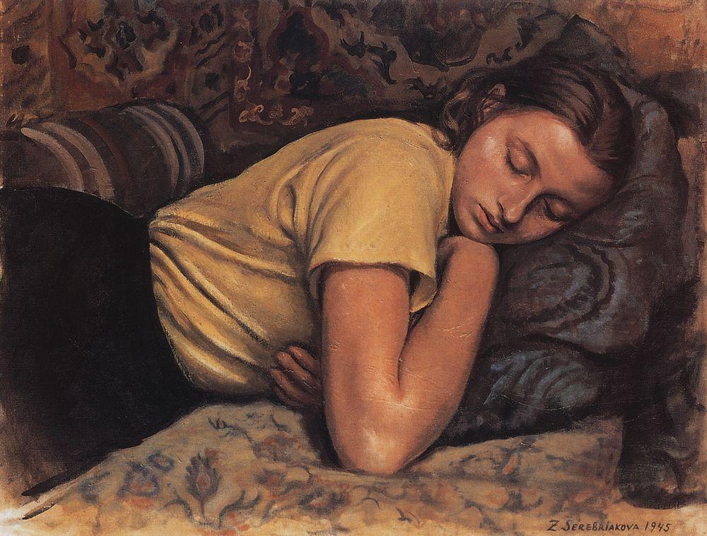 Sleeping Katya (1945) – Zinaida Serebriakova Tablo