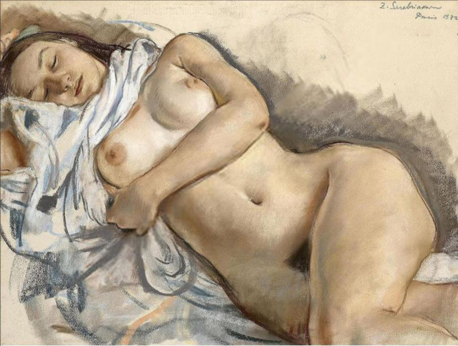 Sleeping nude (1932) – Zinaida Serebriakova Tablo
