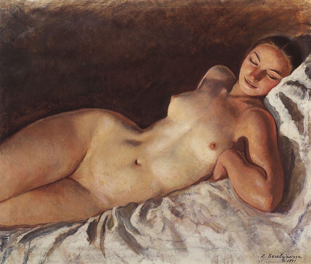 Sleeping nude (1941) – Zinaida Serebriakova Tablo