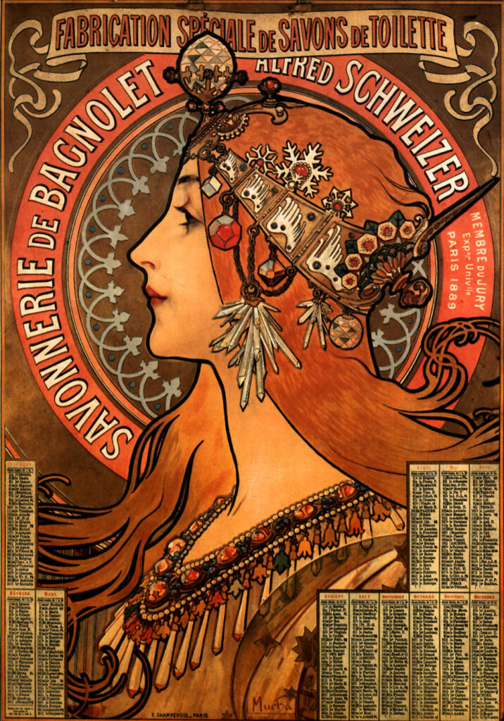 Soap factory of Bagnolet (1897) - Alphonse Mucha Tablo