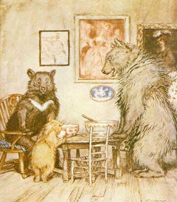Somebody has been at my porridge, and has eaten it all up! – Arthur Rackham Tablo