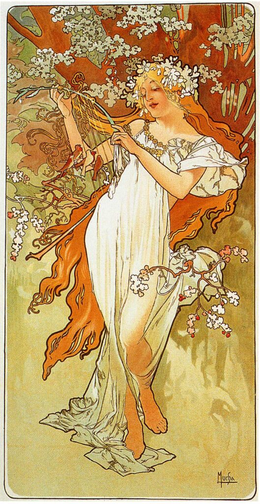 Spring (1896) – Alphonse Mucha Tablo