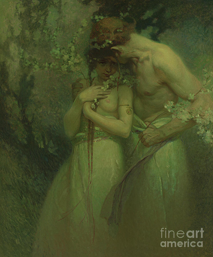 Spring Night – Alphonse Mucha Tablo