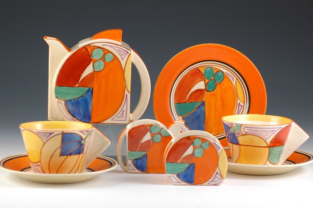 Stamford Shape, Early Morning Teaset Melon Pattern (1930) - Clarice Cliff Tablo